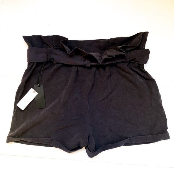 NWT anthropologie black paperbag utility shorts M - Picture 6 of 8